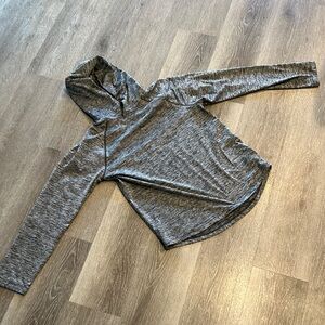 Gray JCREW Hooded Long Sleeve Performance Top